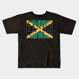 Jamaica Flag - Where Legends Are Born - Jamaican - Soca Mode Kids T-Shirt